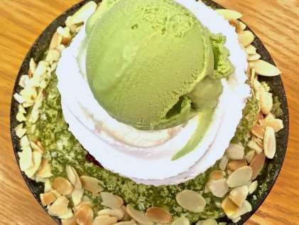 Nunsaram Korean Dessert Cafe's Matcha Bingsu - Best Matcha Desserts in Singapore